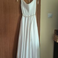 Сатенена бяла рокля, снимка 3 - Рокли - 45358367
