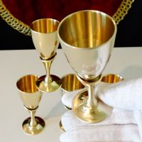 Английски бронзови чаши на столче,лале. , снимка 4 - Антикварни и старинни предмети - 45494498