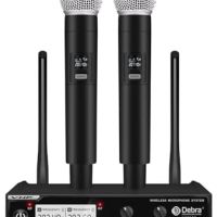 Нова Двойна VHF Система за Микрофони с Ясен Звук до 80м за караоке, снимка 1 - Микрофони - 45643077