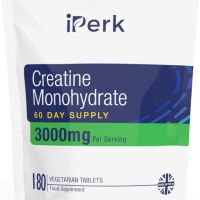 iPerk Creatine Monohydrate Таблетки - 3000 mg, 180 Таблетки (Доставка за 60 дни) - Веган, снимка 1 - Хранителни добавки - 45912149