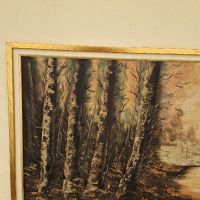 Красива голяма антикварна картина масло върху платно , снимка 2 - Картини - 45541445