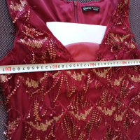 Официална рокля с пайети,бордо, нова. Единична бройка., снимка 7 - Рокли - 45005923