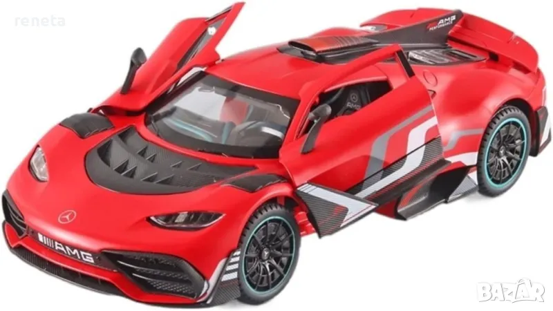 Играчка Кола, Тип Mercedes AMG One, Метален, Звук и светлина, Червен, 1:24, Без кутия, снимка 1