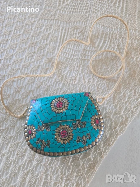 Ръчно изработена дамска чанта, мозайка, снимка 1