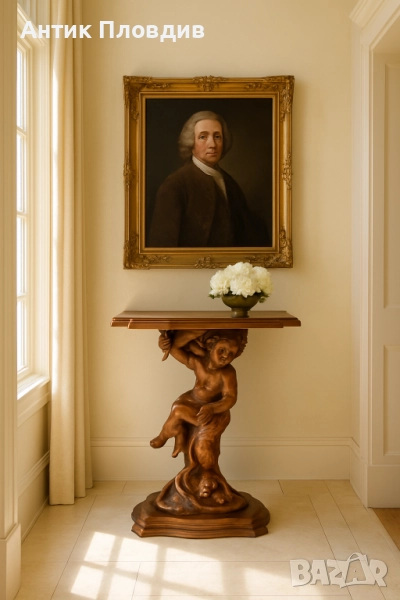 Старинна конзолна маса Cherub, снимка 1