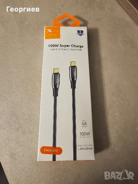 Кабел за зареждане 100W USB-C, нов, снимка 1