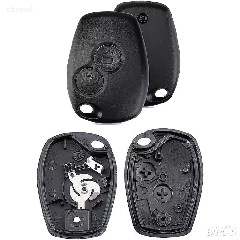 Кутийка за ключ Renault 2 бутона + микро ключета за Renault / Dacia: Clio, Kangoo, Master, Modus, Tr, снимка 1