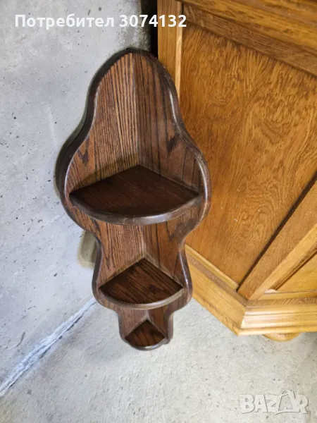 Масивна дъбова етажерка за ъгъл, снимка 1