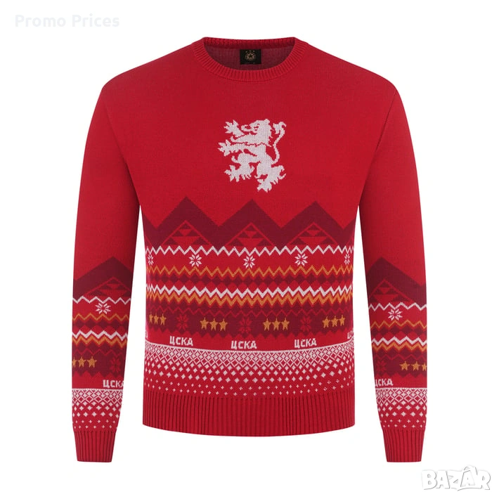 Promo CSKA Унисекс пуловер ЦСКА „Коледен с лъв“ М, снимка 1