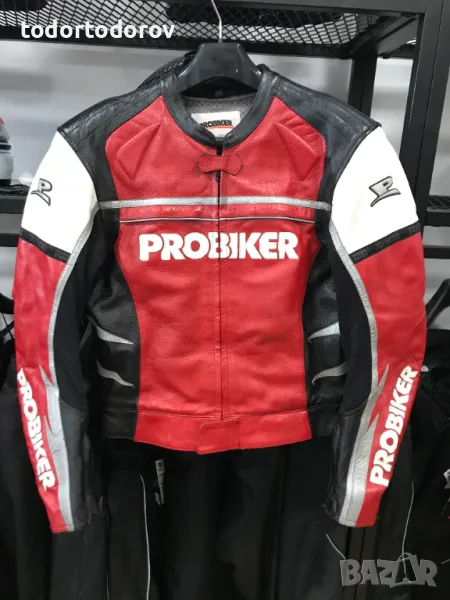 Кожено мото яке PROBIKER PRX-10,54-L,като ново,протектор, снимка 1