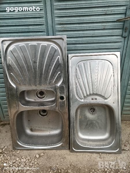 мивка двойна голяма кухненска, хром- никел, алпака, неръждаема стомана, инокс, внос от Швейцария, снимка 1