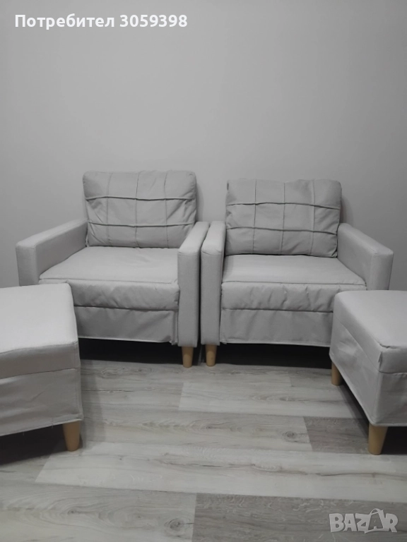 2бр.кресла и 2бр.табуретки-нови, снимка 1