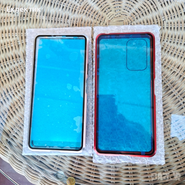 Метален магнитен двустранен стъклен калъф за телефон Xiaomi Redmi Note 10 Pro, снимка 1
