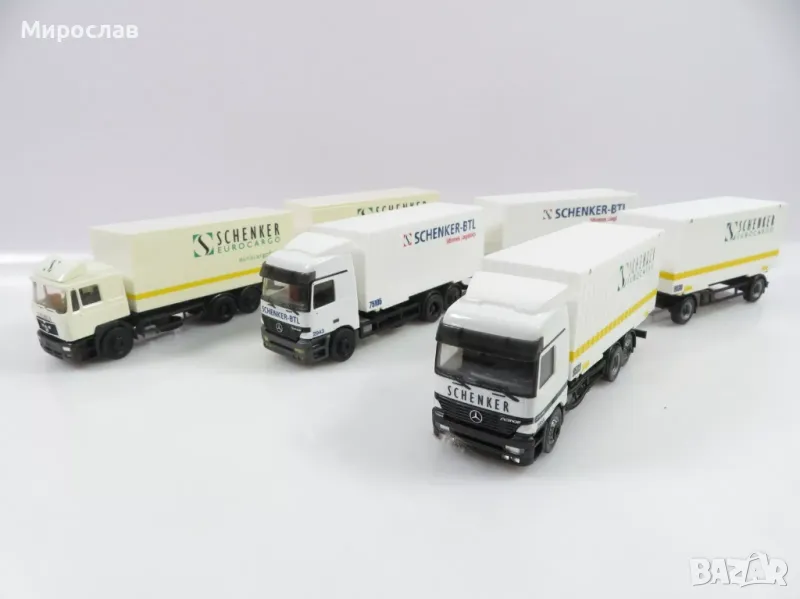 1:87 H0 HERPA MERCEDES ACTROS MAN КАМИОН ТИР МОДЕЛ 3 БР., снимка 1