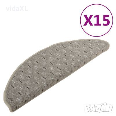 vidaXL Постелки за стъпала, 15 бр, сиви, 65x21x4 см（SKU:149884, снимка 1