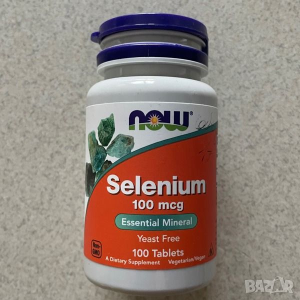 Селен 90/ 100 таблетки NOW Foods, Selenium, 100 mcg, снимка 1