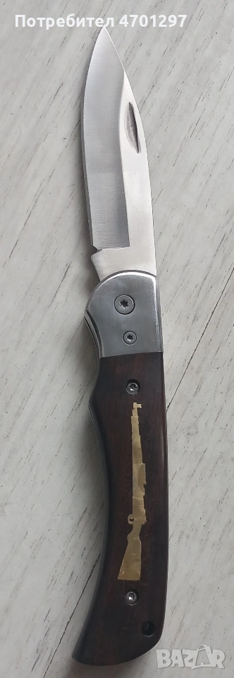 Сгъваем нож с дървена дръжка , снимка 1