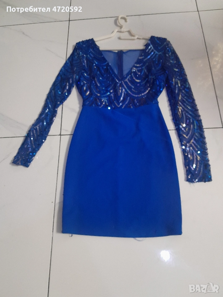 Синя официална рокля – елегантна и стилна, снимка 1