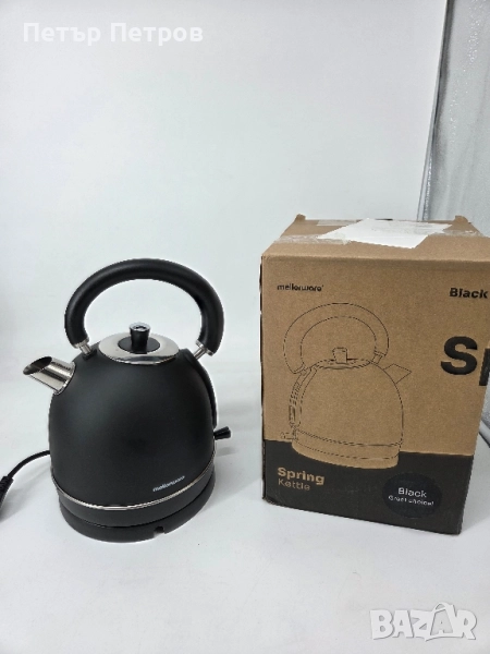 Чисто нова Електрическа кана Mellerware Spring Black.  Мощност от 2200W. Капацитет от 1,8 литра, снимка 1