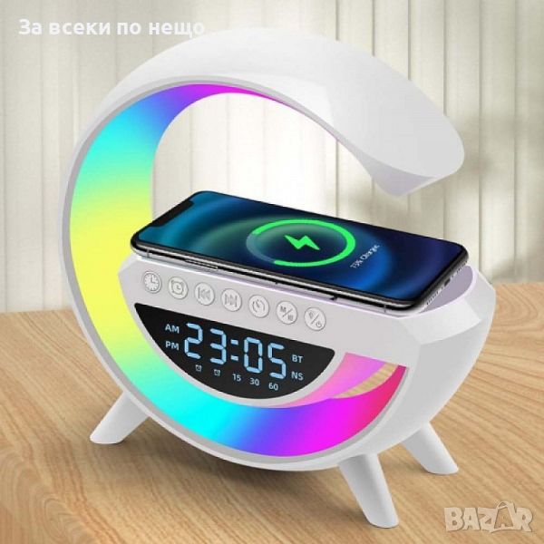 RGB Интелигентна Bluetooth LED Лампа BT-3401 с Безжично Зарядно и Множество Функции, снимка 1