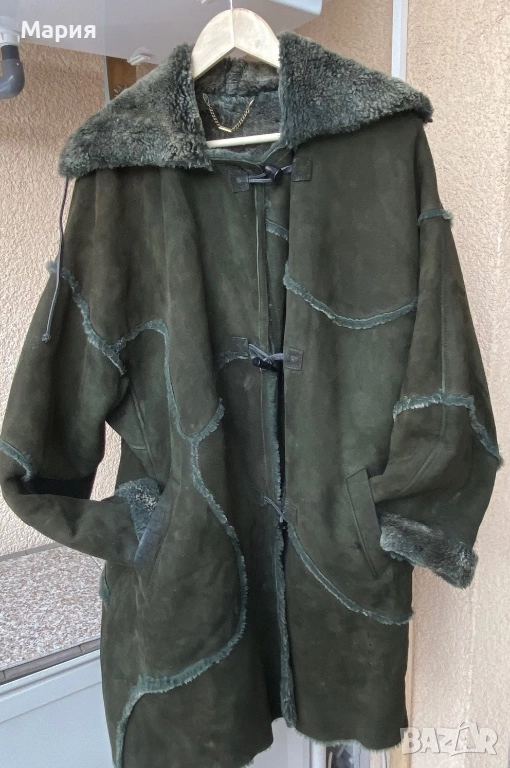 Кожух от естествена кожа, тъмно зелен 48(2XL), снимка 1