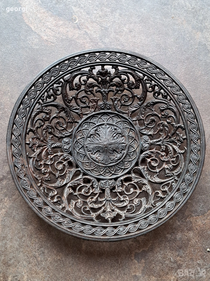 Руска ажурна декоративна чиния Касли, снимка 1