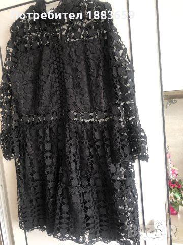 Черна дантелена рокля, снимка 3 - Рокли - 45341014