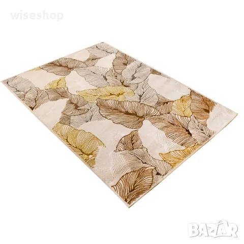 Килим 160/230 см – златист и кремав за изискан интериор, снимка 1