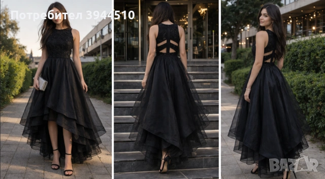 Дизайнерска абитуриентска черна официална рокля | Бал 2026