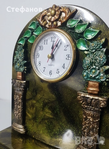 Арт часовник "Антична градина", уникат от смола., снимка 3 - Други - 53251934