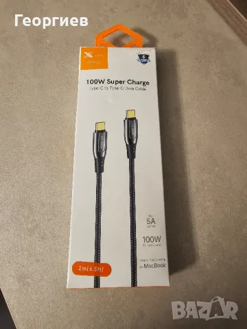 Кабел за зареждане 100W USB-C, нов, снимка 1 - USB кабели - 47012351