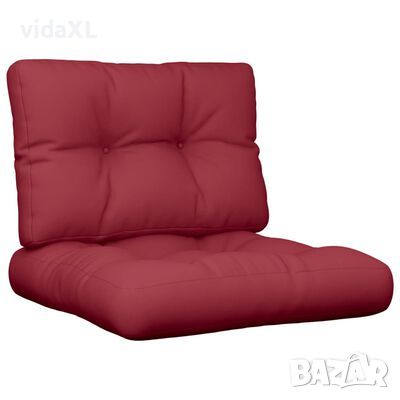 vidaXL Палетни възглавници, 2 бр, виненочервени, текстил(SKU:314507