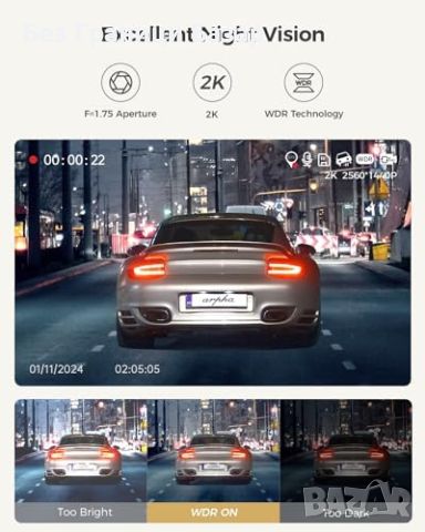 Нова Камера за Кола автомобил ARPHA D22 с Тъчскрийн, GPS, WiFi, 4K Резолюция, снимка 4 - Аксесоари и консумативи - 45726516