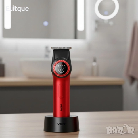 Професионален комплект 2в1 VGR – Машинка за подстригване + електрическа самобръсначка с Led дисплей, снимка 7 - Тримери - 52739366