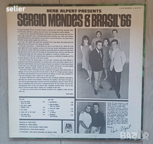 Sergio Mendes & Brasil '66 ‎– Herb Alpert Presents Sergio Mendes & Brasil '66 Издание 🇺🇸 USA 1966г, снимка 2 - Грамофонни плочи - 54102128