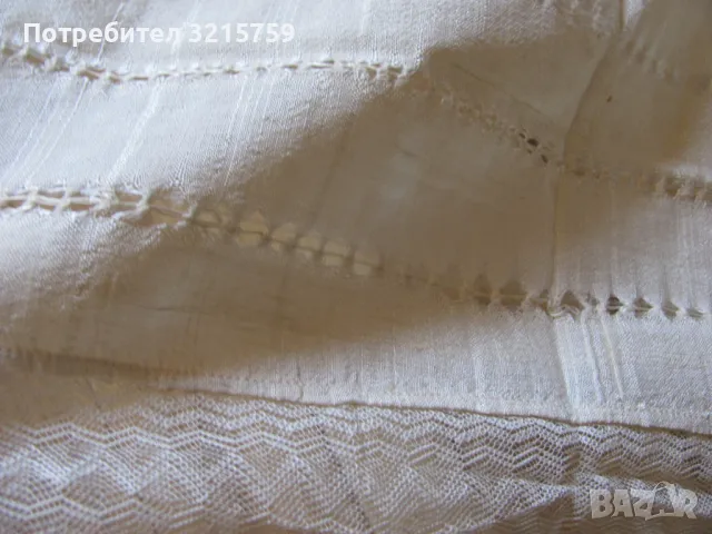 19в. кърпа, ръчно тъкан кенар ,дантела ,150х46см., снимка 3 - Антикварни и старинни предмети - 50420594