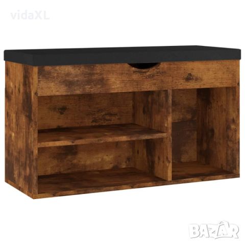 vidaXL Пейка за обувки, опушен дъб, 80x30x47 см, инженерно дърво（SKU:326767, снимка 1 - Шкафове - 46197497