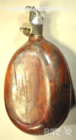 Стара алуминиева манерка с фурнир от Българската армия, снимка 3 - Антикварни и старинни предмети - 53015861