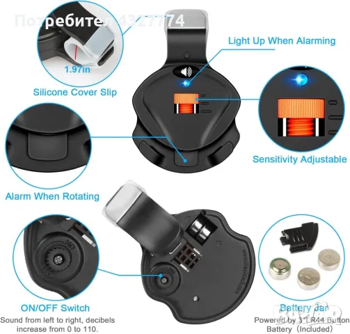 Електронен LED звънец за въдица с регулируем звук - идеален за дневен и нощен риболов , снимка 2 - Такъми - 48338798
