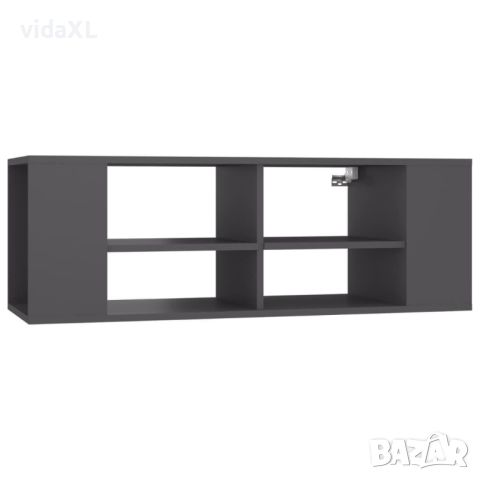 vidaXL ТВ шкаф за стенен монтаж, сив, 102x35x35 см, инженерно дърво(SKU:806240