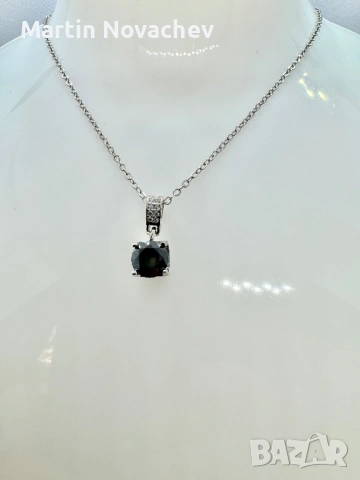 Сребърно колие с мойсанит (Диамант) 1 карат