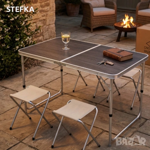 Маса с 4 стола , снимка 2 - Къмпинг мебели - 54130275