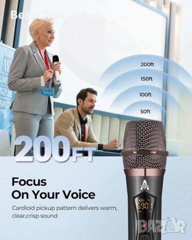 2бр. Безжични микрофони UHF с приемник презареждащи се, снимка 6 - Микрофони - 53809201