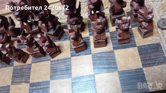 уникат на шах и табла дърворезбовани, снимка 7 - Шах и табла - 53198161