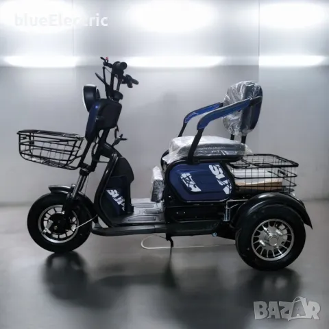 Електрическа триместна триколка blueElectric C1 1800W | 48V | 24Ah | DARK BLUE, снимка 6 - Мотоциклети и мототехника - 49745556