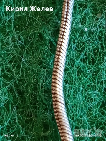 Сребърен гердан плетка тип ЗМИЯ майсторска ръчна изработка 54179, снимка 4 - Колиета, медальони, синджири - 53778286