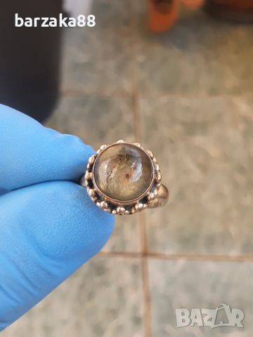 Сребърен пръстен с Лабрадорит, снимка 1 - Пръстени - 45729558