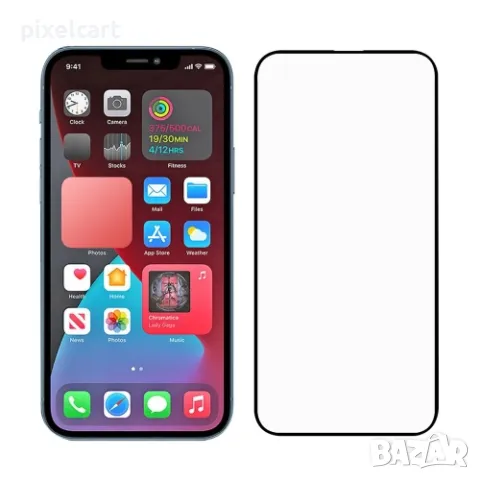 Стъклен Протектор Full Glue за iPhone 13, 13 Pro, Черен, снимка 2 - Фолия, протектори - 47924529