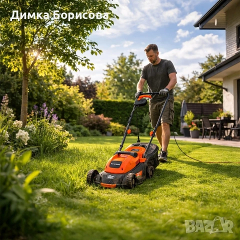 Мощна и лека електрическа градинска косачка 1000W, снимка 2 - Градинска техника - 53944558