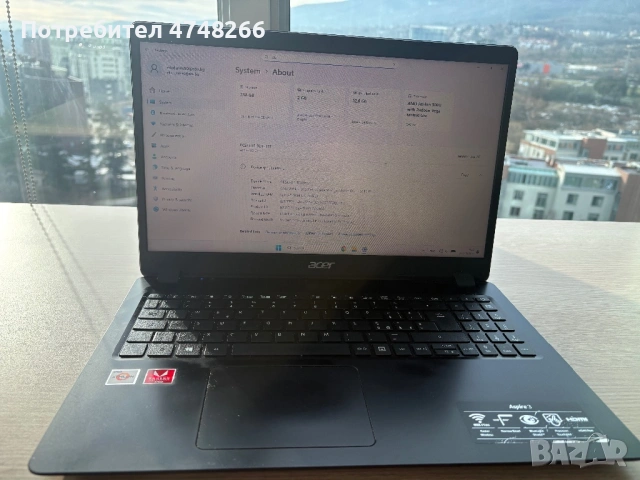 Продавам лаптоп Acer Aspire 3 A315, N19C1, 3200U